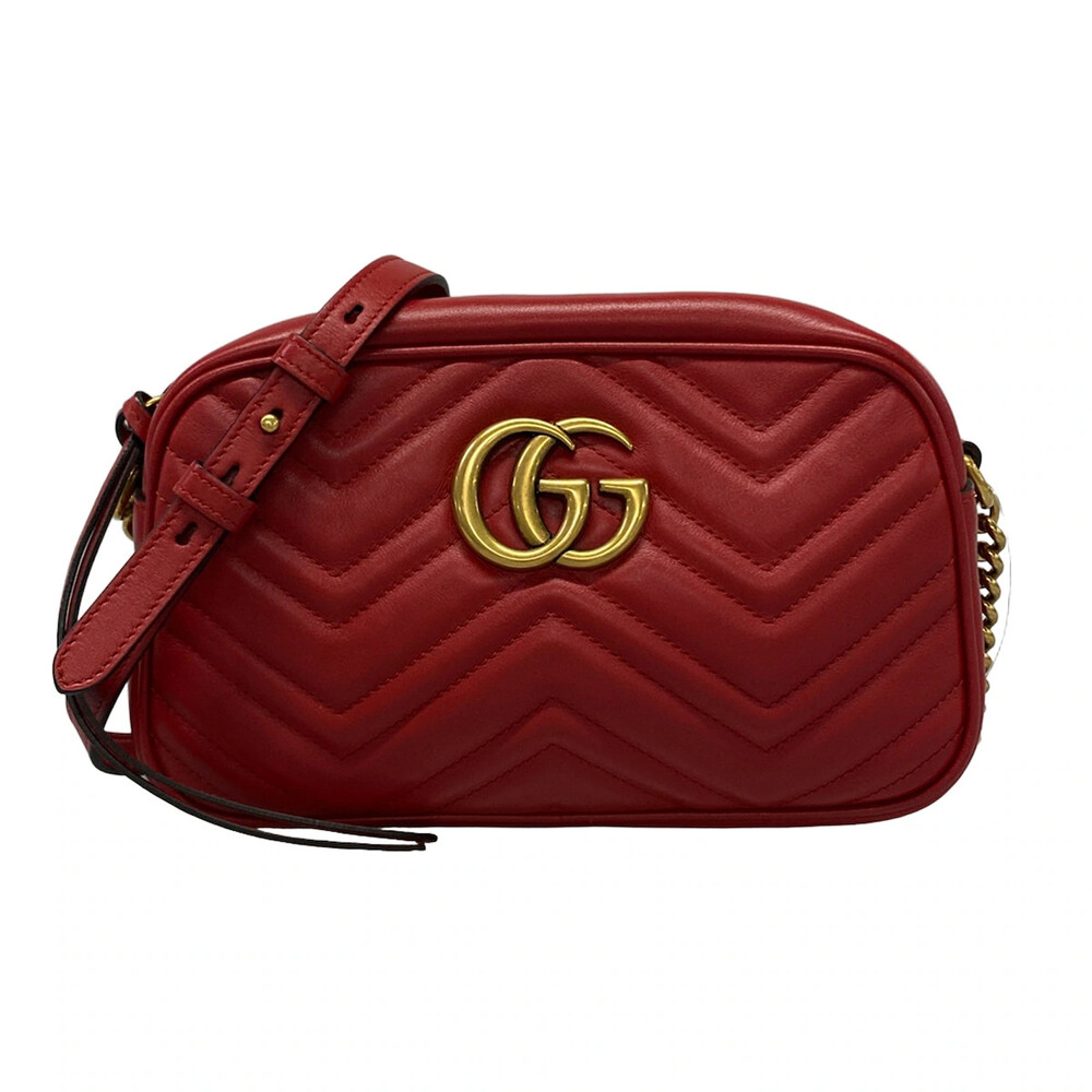 Gucci Gg Marmont Red Leather Shoulder #323968G10B